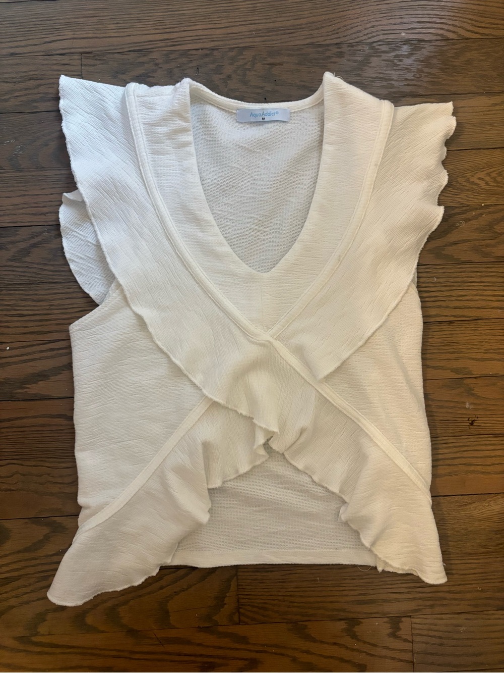 aqua addict white crossover top